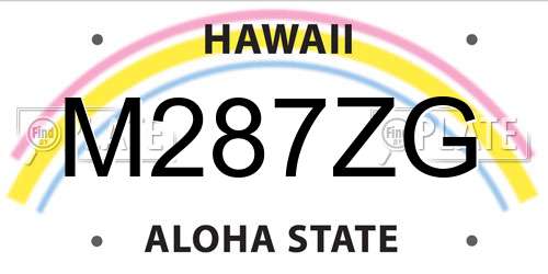 M287ZG Hawaii License Plate