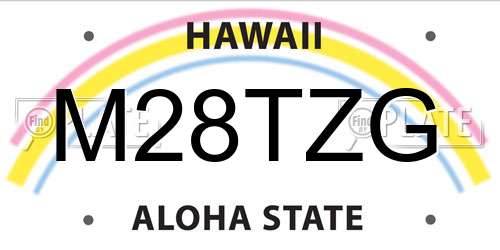 M28TZG Hawaii License Plate