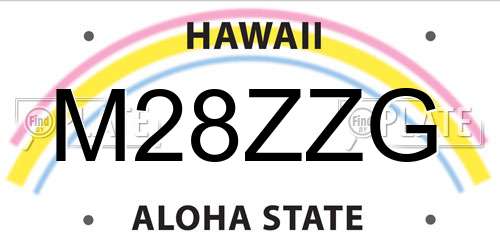 M28ZZG Hawaii License Plate