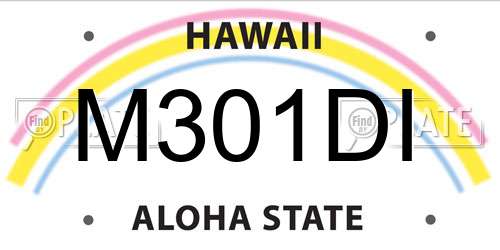 M301DI Hawaii License Plate