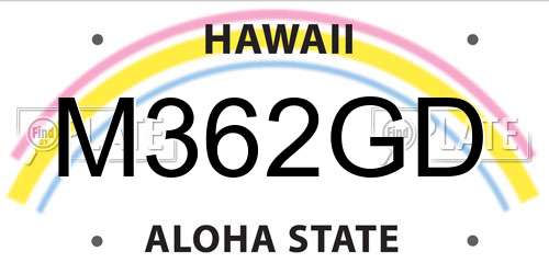 M362GD Hawaii License Plate