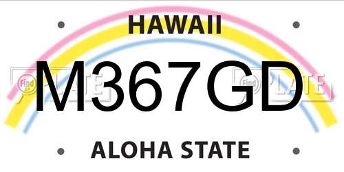 M367GD Hawaii License Plate