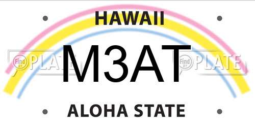 M3AT Hawaii License Plate