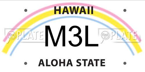 M3L Hawaii License Plate