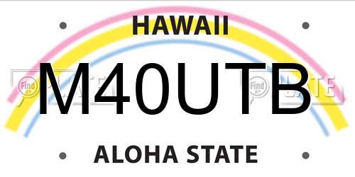 M40UTB Hawaii License Plate