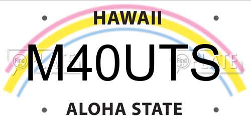 M40UTS Hawaii License Plate