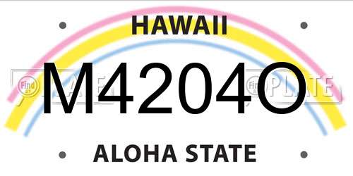M4204O Hawaii License Plate