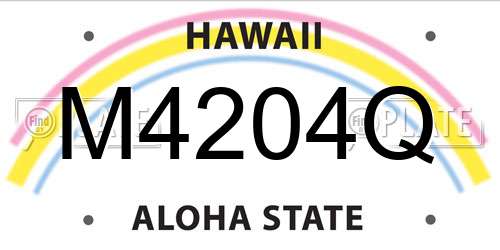 M4204Q Hawaii License Plate
