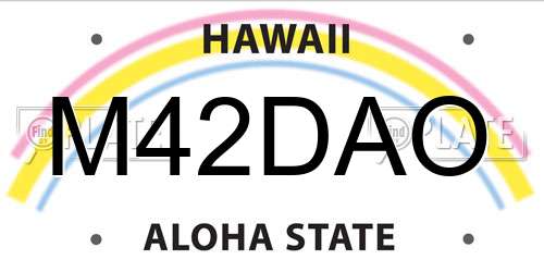 M42DAO Hawaii License Plate