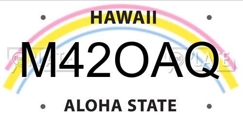 M42OAQ Hawaii License Plate