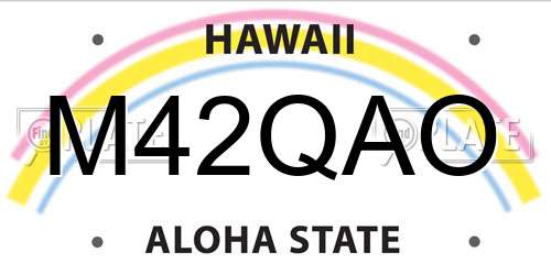 M42QAO Hawaii License Plate
