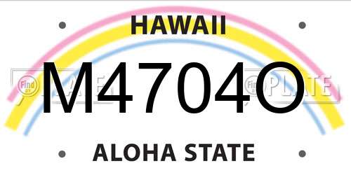 M4704O Hawaii License Plate