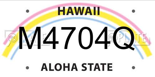 M4704Q Hawaii License Plate