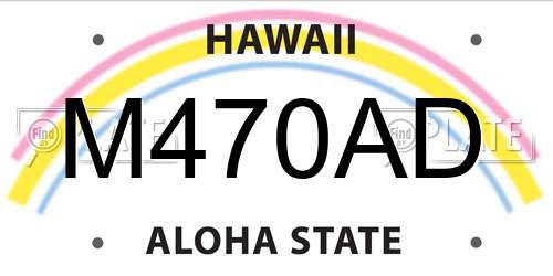M470AD Hawaii License Plate