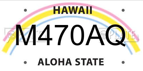 M470AQ Hawaii License Plate