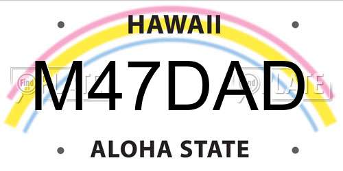 M47DAD Hawaii License Plate