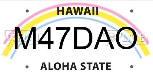 M47DAO Hawaii License Plate