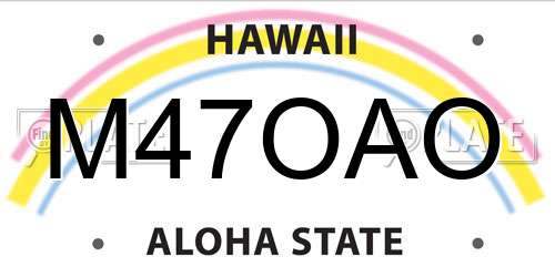 M47OAO Hawaii License Plate