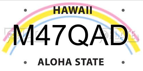 M47QAD Hawaii License Plate