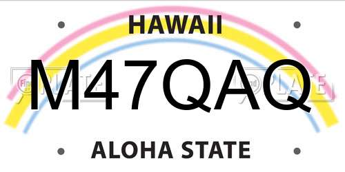 M47QAQ Hawaii License Plate