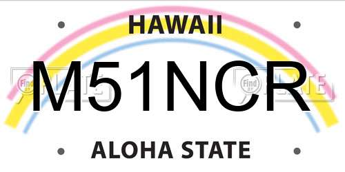 M51NCR Hawaii License Plate