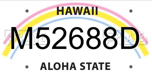 M52688D Hawaii License Plate