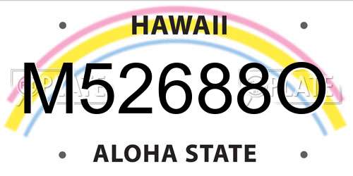 M52688O Hawaii License Plate