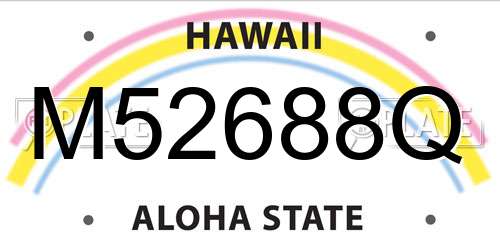 M52688Q Hawaii License Plate