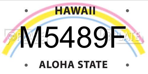 M5489F Hawaii License Plate