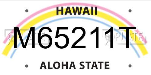 M65211T Hawaii License Plate