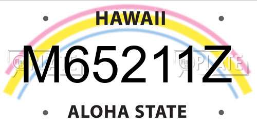 M65211Z Hawaii License Plate