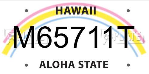 M65711T Hawaii License Plate