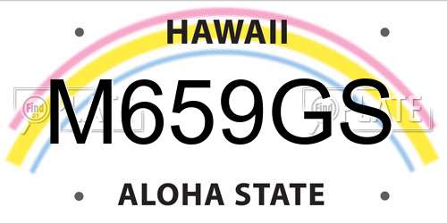 M659GS Hawaii License Plate