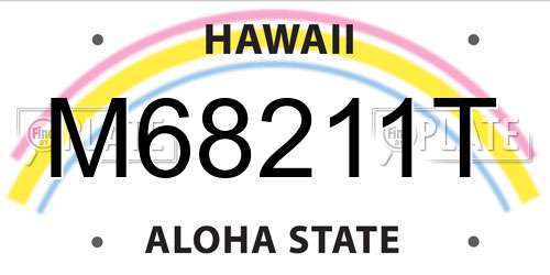 M68211T Hawaii License Plate