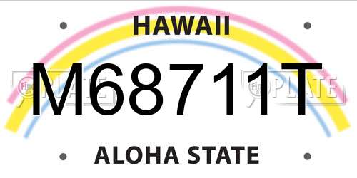 M68711T Hawaii License Plate