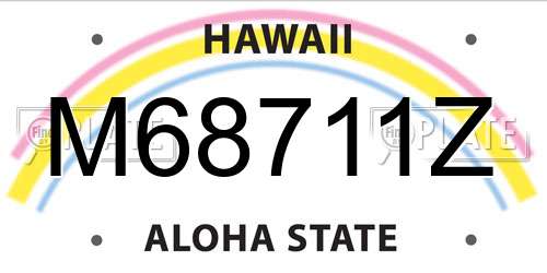 M68711Z Hawaii License Plate