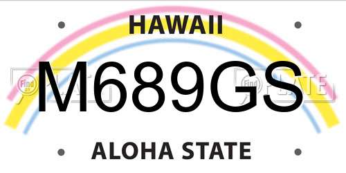M689GS Hawaii License Plate