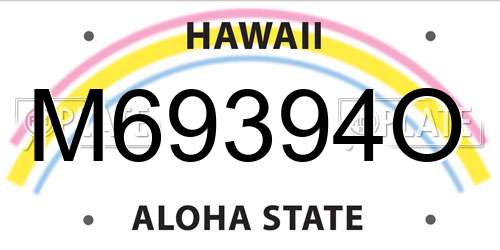 M69394O Hawaii License Plate
