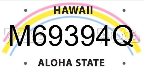 M69394Q Hawaii License Plate