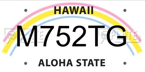 M752TG Hawaii License Plate