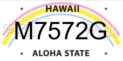 M7572G Hawaii License Plate