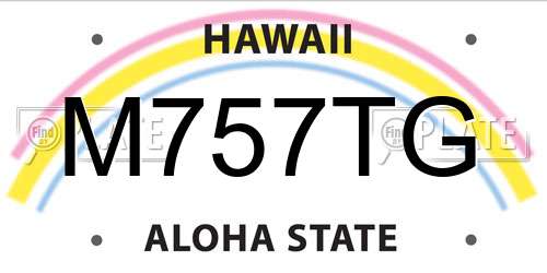 M757TG Hawaii License Plate