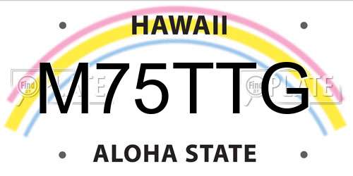 M75TTG Hawaii License Plate