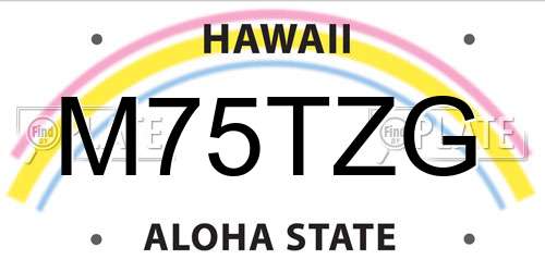 M75TZG Hawaii License Plate
