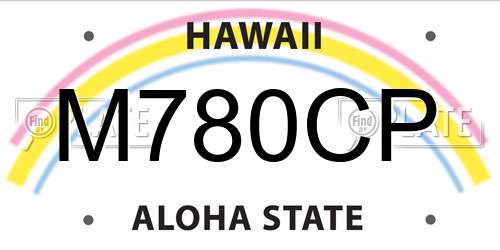 M780CP Hawaii License Plate
