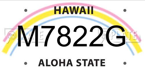 M7822G Hawaii License Plate