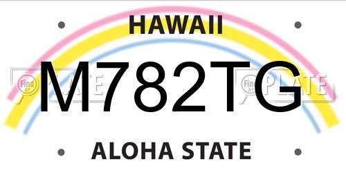 M782TG Hawaii License Plate