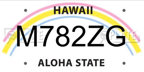M782ZG Hawaii License Plate