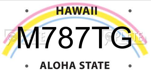 M787TG Hawaii License Plate