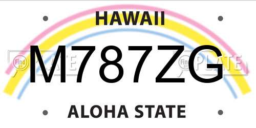 M787ZG Hawaii License Plate